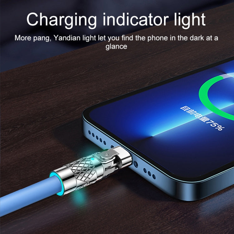 Dây cáp sạc nhanh Mech Series 6A 120W USB sang 8 Pin đầu kim loại 180 độ, dài 1.2m, 8 Pin 1.2m, 8 Pin 180 độ 1.2m