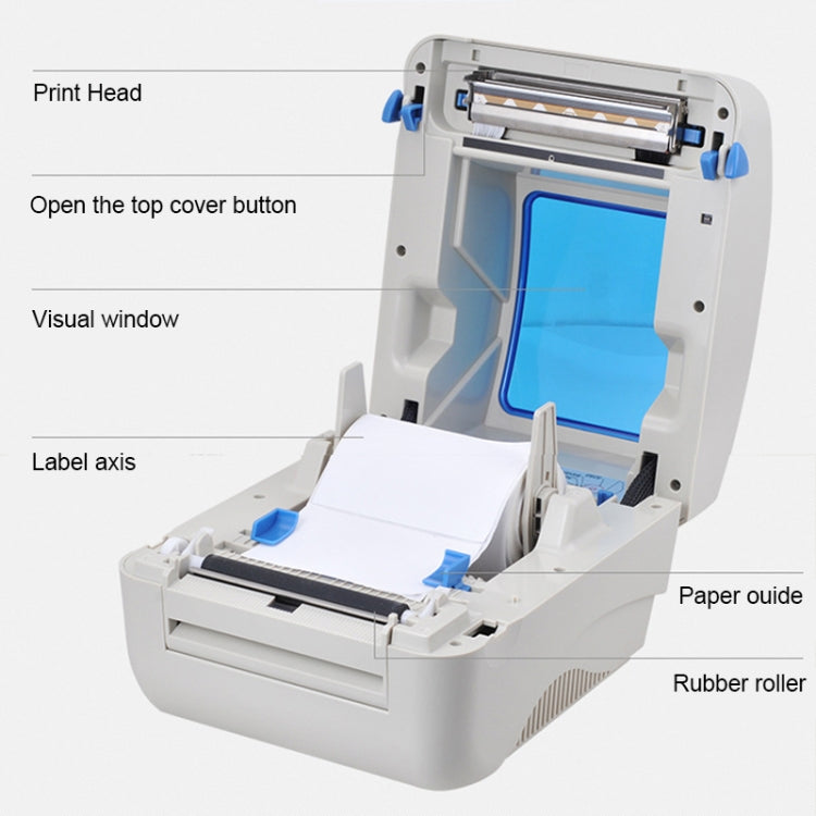 Máy in mã vạch tự động hiệu chuẩn nhiệt cổng USB Xprinter XP-460B, XP-460B