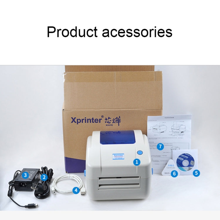 Máy in mã vạch tự động hiệu chuẩn nhiệt cổng USB Xprinter XP-460B, XP-460B