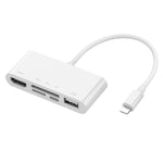 Bộ chuyển đổi video HD 75215 5 trong 1 8 chân sang HDMI + khe cắm thẻ SD + khe cắm thẻ TF + USB + cổng sạc 8 chân, 75215