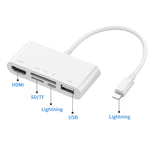 Bộ chuyển đổi video HD 75215 5 trong 1 8 chân sang HDMI + khe cắm thẻ SD + khe cắm thẻ TF + USB + cổng sạc 8 chân, 75215