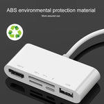 Bộ chuyển đổi video HD 75215 5 trong 1 8 chân sang HDMI + khe cắm thẻ SD + khe cắm thẻ TF + USB + cổng sạc 8 chân, 75215