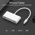 Bộ chuyển đổi video HD 75215 5 trong 1 8 chân sang HDMI + khe cắm thẻ SD + khe cắm thẻ TF + USB + cổng sạc 8 chân, 75215