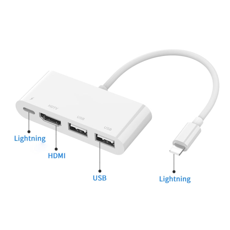 Bộ chuyển đổi video HD 75216 4 trong 1 8 chân sang HDMI + cổng sạc 8 chân + 2 cổng USB, 75216