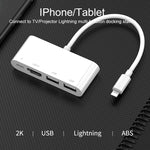 Bộ chuyển đổi video HD 75216 4 trong 1 8 chân sang HDMI + cổng sạc 8 chân + 2 cổng USB, 75216