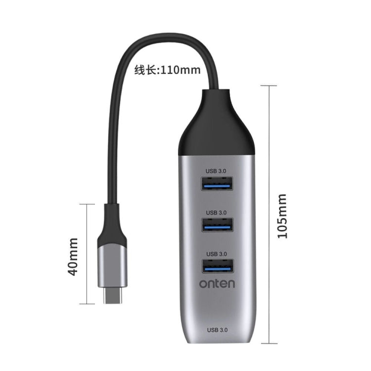 Onten 95118U Bộ Chuyển HUB Đa Năng USB-C / Type-C Sang 4 Cổng USB 3.0, 95118U