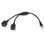 Bộ Chia Cổng Mạng LAN Ethernet CAT5 RJ45 1 Ra 2, Dài Cáp: 25cm