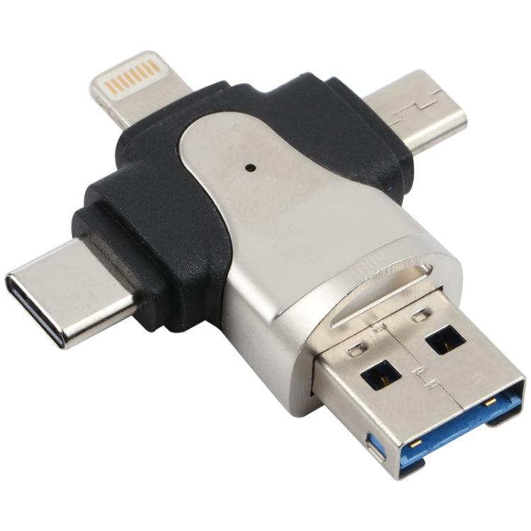 Đầu đọc thẻ 4 trong 1 8 chân + USB-C / Type-C + Micro USB + USB 3.0 đực TF