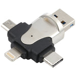 Đầu đọc thẻ 4 trong 1 8 chân + USB-C / Type-C + Micro USB + USB 3.0 đực TF