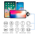 Bộ chuyển đổi 3 trong 1 8 chân + USB-C / Type-C + Micro USB đực sang USB 3.0 cái hợp kim kẽm