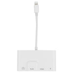 Bộ chuyển đổi AV kỹ thuật số OTG 4 trong 1 8 chân đực sang nguồn 8 chân + Ethernet RJ45 + HDMI + camera USB cái, Ethernet RJ45