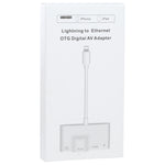 Bộ chuyển đổi AV kỹ thuật số OTG 4 trong 1 8 chân đực sang nguồn 8 chân + Ethernet RJ45 + HDMI + camera USB cái, Ethernet RJ45