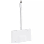 Bộ chuyển đổi NK-1033 5 trong 1 8 chân đực sang USB đôi + AUX 3,5mm + Ethernet + nguồn 8 chân cái