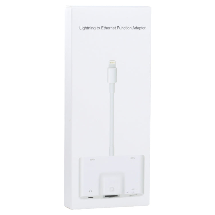 Bộ chuyển đổi NK-1033 5 trong 1 8 chân đực sang USB đôi + AUX 3,5mm + Ethernet + nguồn 8 chân cái