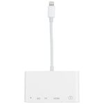 Bộ chuyển đổi AV kỹ thuật số OTG 5 trong 1 8 chân đực sang USB + HDMI + khe cắm thẻ TF / SD + nguồn 8 chân cái, khe cắm thẻ TF / SD