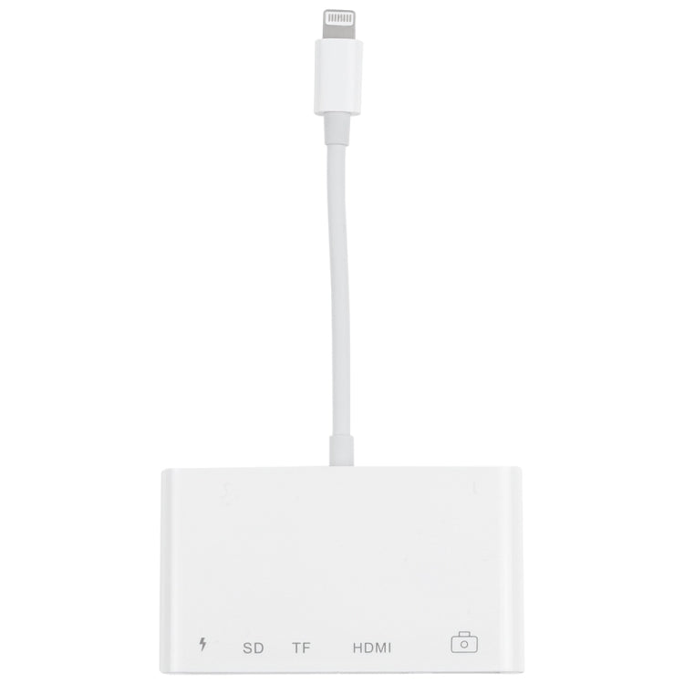 Bộ chuyển đổi AV kỹ thuật số OTG 5 trong 1 8 chân đực sang USB + HDMI + khe cắm thẻ TF / SD + nguồn 8 chân cái, khe cắm thẻ TF / SD