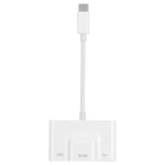 Bộ chuyển đổi 3 trong 1 USB-C / Type-C đực sang USB + Ethernet RJ45 100M + USB-C nguồn cái, 3 trong 1