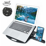 Giá đỡ laptop tản nhiệt tăng cường đa năng, Kiểu dáng: có giá đỡ điện thoại di động có thể xoay, Kiểu dáng: có giá đỡ điện thoại di động có thể xoay