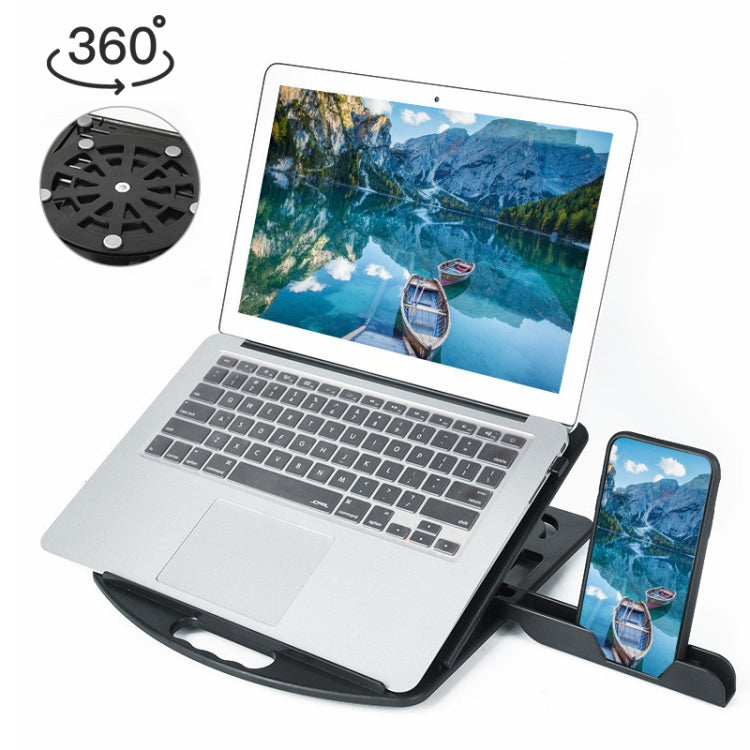 Giá đỡ laptop tản nhiệt tăng cường đa năng, Kiểu dáng: có giá đỡ điện thoại di động có thể xoay, Kiểu dáng: có giá đỡ điện thoại di động có thể xoay
