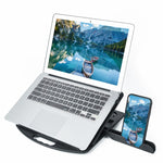 Giá đỡ laptop tản nhiệt tăng cường đa năng, Kiểu dáng: có giá đỡ điện thoại di động có thể xoay, Kiểu dáng: có giá đỡ điện thoại di động có thể xoay