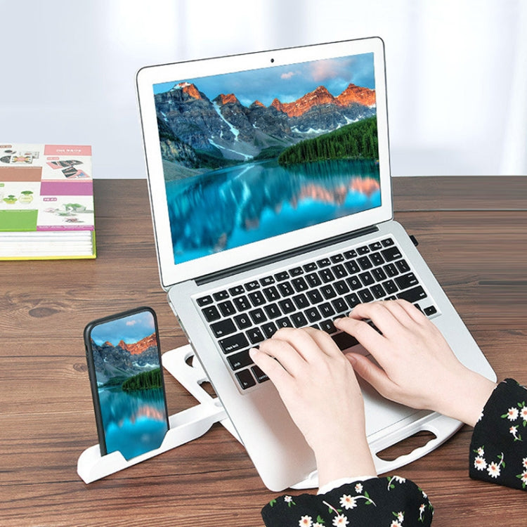 Giá đỡ laptop tản nhiệt tăng cường đa năng, Kiểu dáng: có giá đỡ điện thoại di động có thể xoay, Kiểu dáng: có giá đỡ điện thoại di động có thể xoay