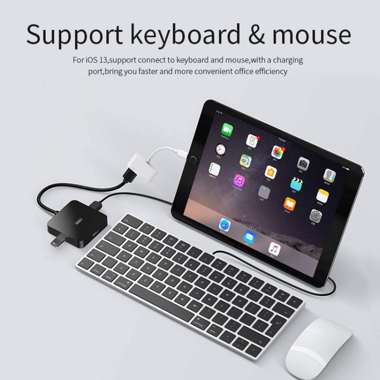Cáp sạc dữ liệu 11cm 8 chân đực sang USB & 8 chân, Đầu đọc camera, Hỗ trợ hệ điều hành iOS 9.2 trở lên