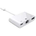 Cáp chuyển đổi video kỹ thuật số OTG 3 trong 1 NK-107 Ethernet + USB + cổng sạc 8 chân cái sang 8 chân đực