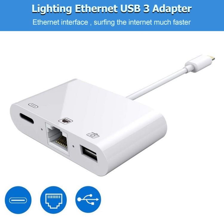 Cáp chuyển đổi video kỹ thuật số OTG 3 trong 1 NK-107 Ethernet + USB + cổng sạc 8 chân cái sang 8 chân đực