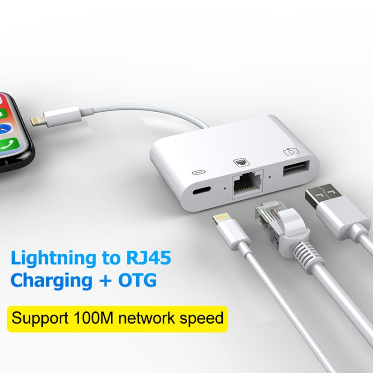 Cáp chuyển đổi video kỹ thuật số OTG 3 trong 1 NK-107 Ethernet + USB + cổng sạc 8 chân cái sang 8 chân đực