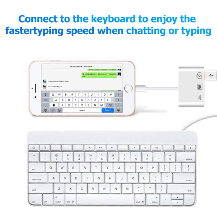 Cáp chuyển đổi video kỹ thuật số OTG 3 trong 1 NK-107 Ethernet + USB + cổng sạc 8 chân cái sang 8 chân đực