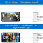 Cáp chuyển đổi video kỹ thuật số OTG 3 trong 1 NK-107 Ethernet + USB + cổng sạc 8 chân cái sang 8 chân đực