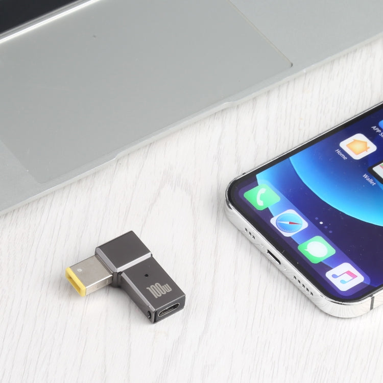 Bộ chuyển đổi sạc máy tính 100W USB-C / Type-C cái sang cổng vuông lớn cho Lenovo, Type-C cái sang cổng vuông lớn