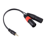 Dây cáp chuyển đổi âm thanh đầu kim loại 30cm, cắm 3.5mm đực sang XLR 3 chân đực CANNON, cắm 3.5mm đực