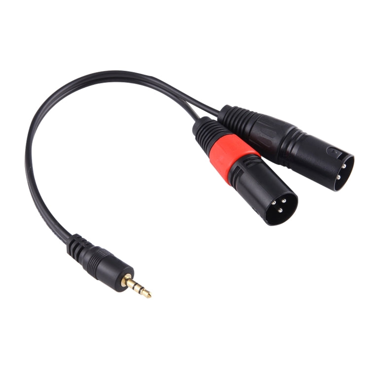 Dây cáp chuyển đổi âm thanh đầu kim loại 30cm, cắm 3.5mm đực sang XLR 3 chân đực CANNON, cắm 3.5mm đực