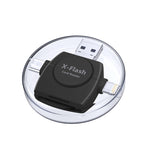 Đầu đọc thẻ SD / TF X-Flash R01 3 trong 1 giao diện 8 chân + USB-C / Type-C + Micro USB