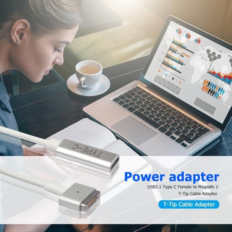 Bộ chuyển đổi sạc 5 chân MagSafe 2 (hình chữ T) sang USB-C / Type-C PD, Type-C sang MagSafe 2