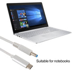 Cáp sạc nguồn laptop HP USB-C / Type-C sang 7.4 x 0.6mm, chiều dài cáp khoảng 1.5m, Type-C sang 7.4 x 0.6mm