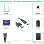 Cáp USB 3A sang Đầu Cắm Nguồn DC 5.5 x 2.1mm, Chiều Dài: 1m, USB sang DC 5.5x2.1mm