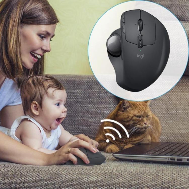 Chuột quang quỹ đạo không dây Bluetooth + Unifying hai chế độ Logitech MX ERGO S 440DPI, MX ERGO S