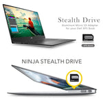 Hộp đựng thẻ SD hợp kim nhôm ẩn BASEQI tốc độ cao cho laptop Dell XPS 13.3 inch, dành cho Dell XPS 13.3 inch