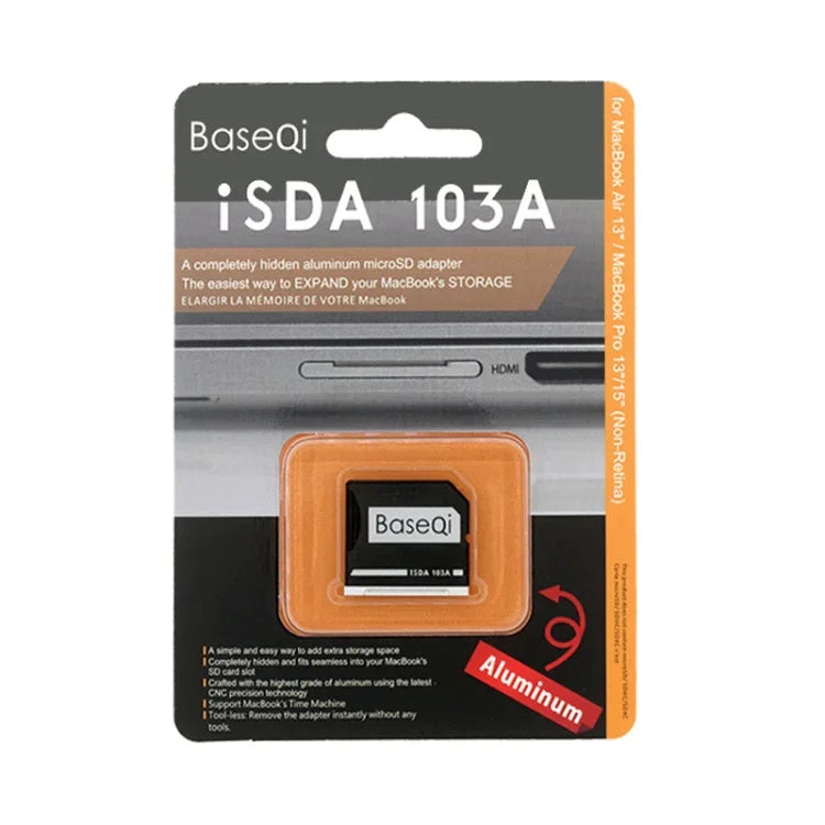 Hộp đựng thẻ SD hợp kim nhôm ẩn BASEQI cho laptop Macbook Pro (giữa 2012) (không Retina), dành cho Macbook Pro giữa 2012 (không Retina)