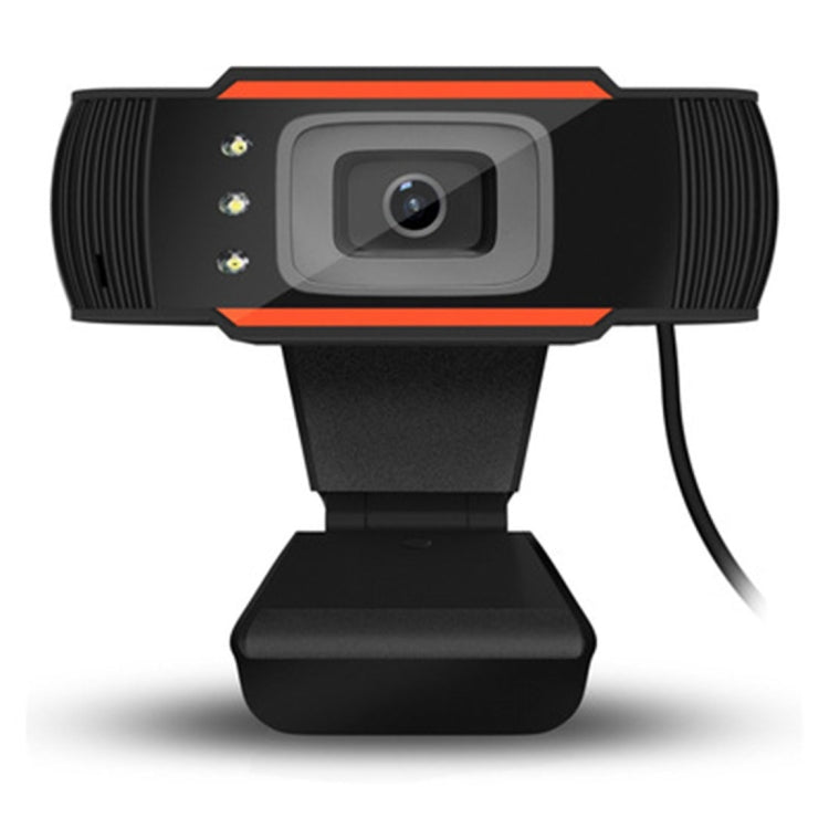 A870C3 Webcam USB 480P Camera máy tính với Microphone hút âm & 3 đèn LED, Dài cáp: 1.4m, A870C3 (Màu cam)