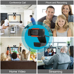 A870C3 Webcam USB 480P Camera máy tính với Microphone hút âm & 3 đèn LED, Dài cáp: 1.4m, A870C3 (Màu cam)