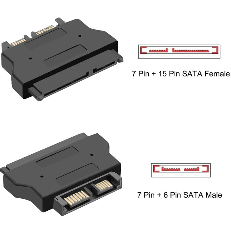 Bộ Chuyển Đổi SATA 22 Chân Cái sang SLIMLINE SATA 13 Chân Đực, SATA 22 Chân Cái sang SATA 13 Chân