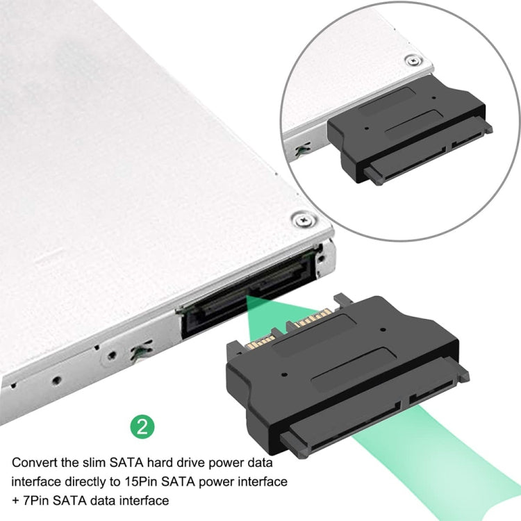 Bộ Chuyển Đổi SATA 22 Chân Cái sang SLIMLINE SATA 13 Chân Đực, SATA 22 Chân Cái sang SATA 13 Chân