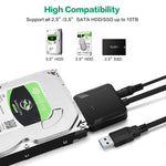 Cáp chuyển đổi chuyên nghiệp SATA sang USB 3.0 cho ổ cứng SSD 2.5 / 3.5 inch, đầu nối mở rộng 2.5 / 3.5 inch