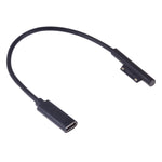 Cáp sạc nhanh PD laptop USB-C / Type-C cái sang 6 chân đực cho Microsoft Surface Pro 9 / 8 / 7 / 6 / 5 / 4 / 3, chiều dài cáp: 0.2m, Pro 9 / 8 / 7 / 6 / 5 / 4 / 3 sang USB-C / Type-C cái màu đen
