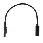 Cáp sạc nhanh PD laptop USB-C / Type-C cái sang 6 chân đực cho Microsoft Surface Pro 9 / 8 / 7 / 6 / 5 / 4 / 3, chiều dài cáp: 0.2m, Pro 9 / 8 / 7 / 6 / 5 / 4 / 3 sang USB-C / Type-C cái màu đen