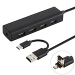 Bộ chia HUB 3 trong 1 USB-C / Type-C + Micro USB + 4 cổng USB 2.0, chiều dài cáp: 12cm, 3 trong 1 (Trắng), 3 trong 1 (Đen)