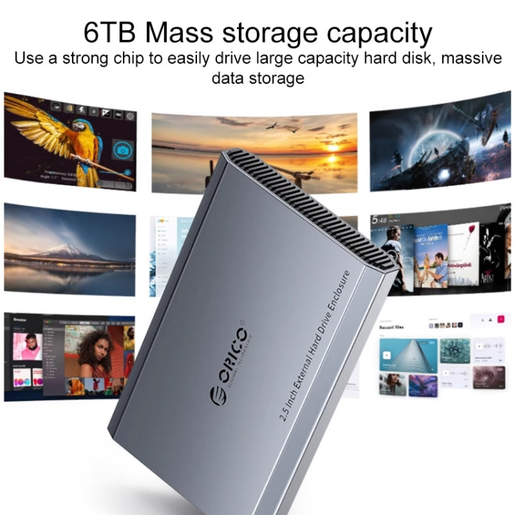 Vỏ ổ cứng cơ học ORICO DD25 C3 2.5 inch Type-C sang Type-C và USB, dung lượng hỗ trợ: 6TB